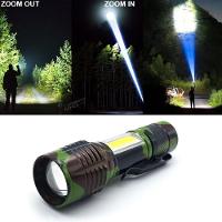 Lanterna Tática Led Sabre Recarregável Zoom Mesa 3 Em 1 Sos Trilha Usb Potente Mini De Bolso Militar Multiuso - 5