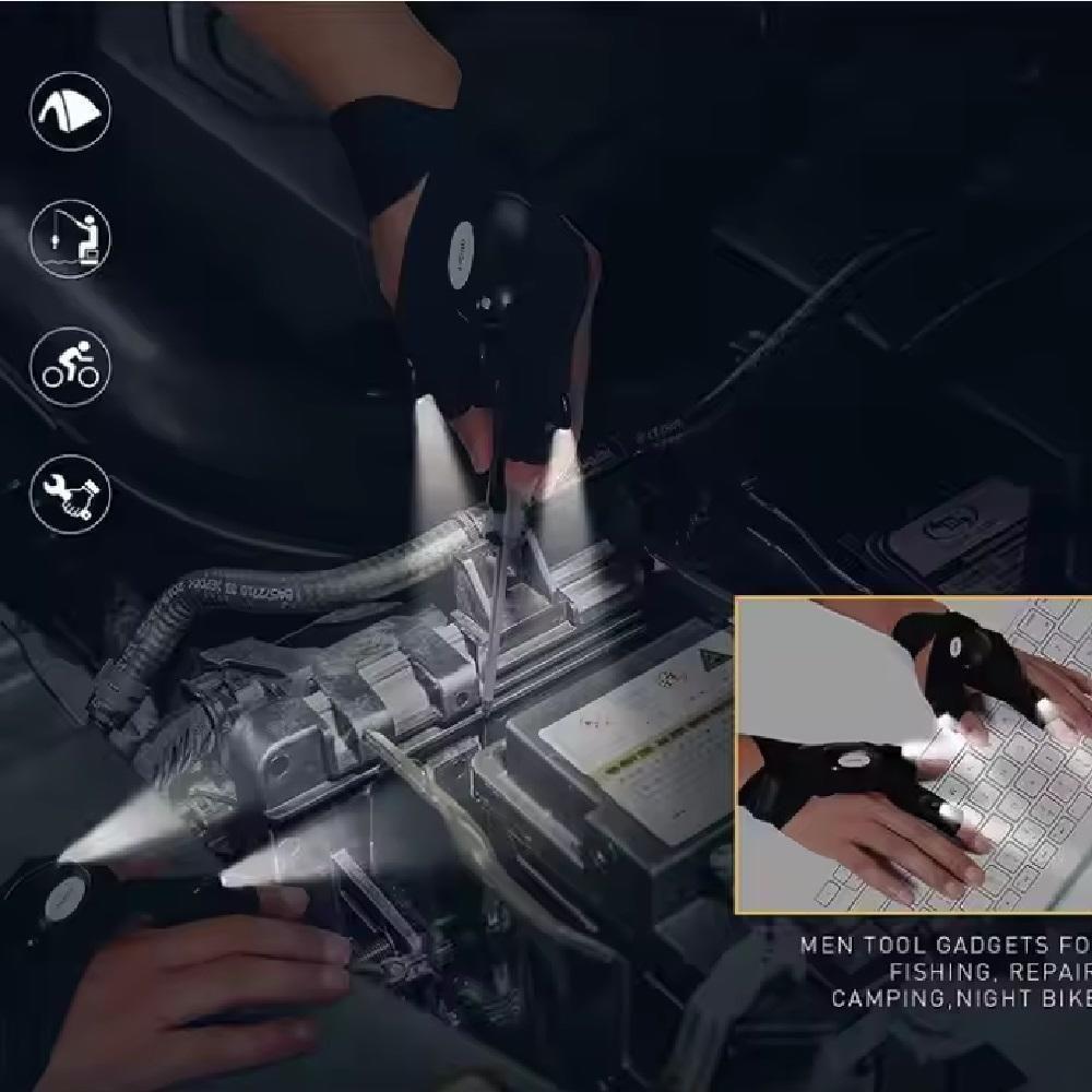 Luva Lanterna De Mão Pesca Luminária Iluminação Led Consertos À Prova D'água Camping Reparos Automóveis Multifuncional - 5
