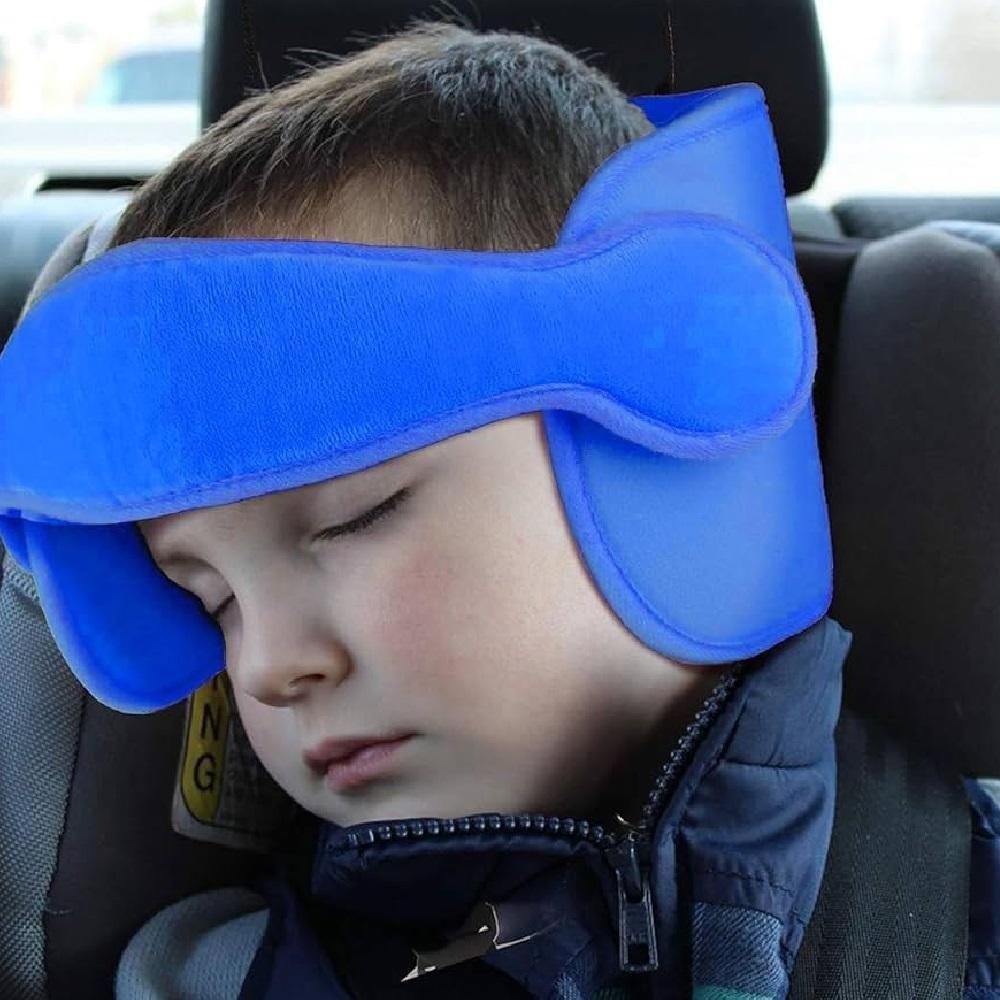 Apoio Faixa Ajustável Para Cabeça Almofada Proteção Infantil Viagem Passeio Dia A Dia Carro Bebê Pescoço Azul - 4