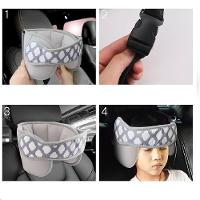Apoio De Cabeça Pescoço Faixa Ajustável Proteção Bebê Criança Almofada Viagem Carro Cinza - 5