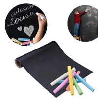 Adesivo Lousa Quadro Negro 1 Metro Papel Parede Contact Kit Completo Giz 1m X 45cm Preto Lavável Escola - 2