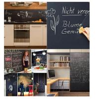 Adesivo Lousa Quadro Negro 1 Metro Papel Parede Contact Kit Completo Giz 1m X 45cm Preto Lavável Escola