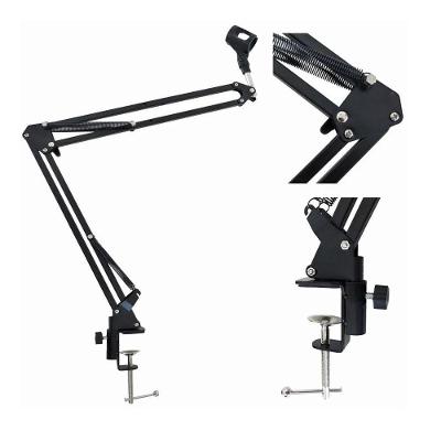 Suporte Microfone Articulado Mesa Braço Profissional Dobrável Ajustável Em Aço Podcast Gravação Estúdio