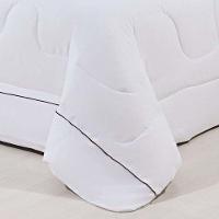 Kit Edredom 100% Algodão Percal 150 Fios Dupla Face King + Jogo De Cama Gran Moratta 7 Peças - Branco/ Palha - 2