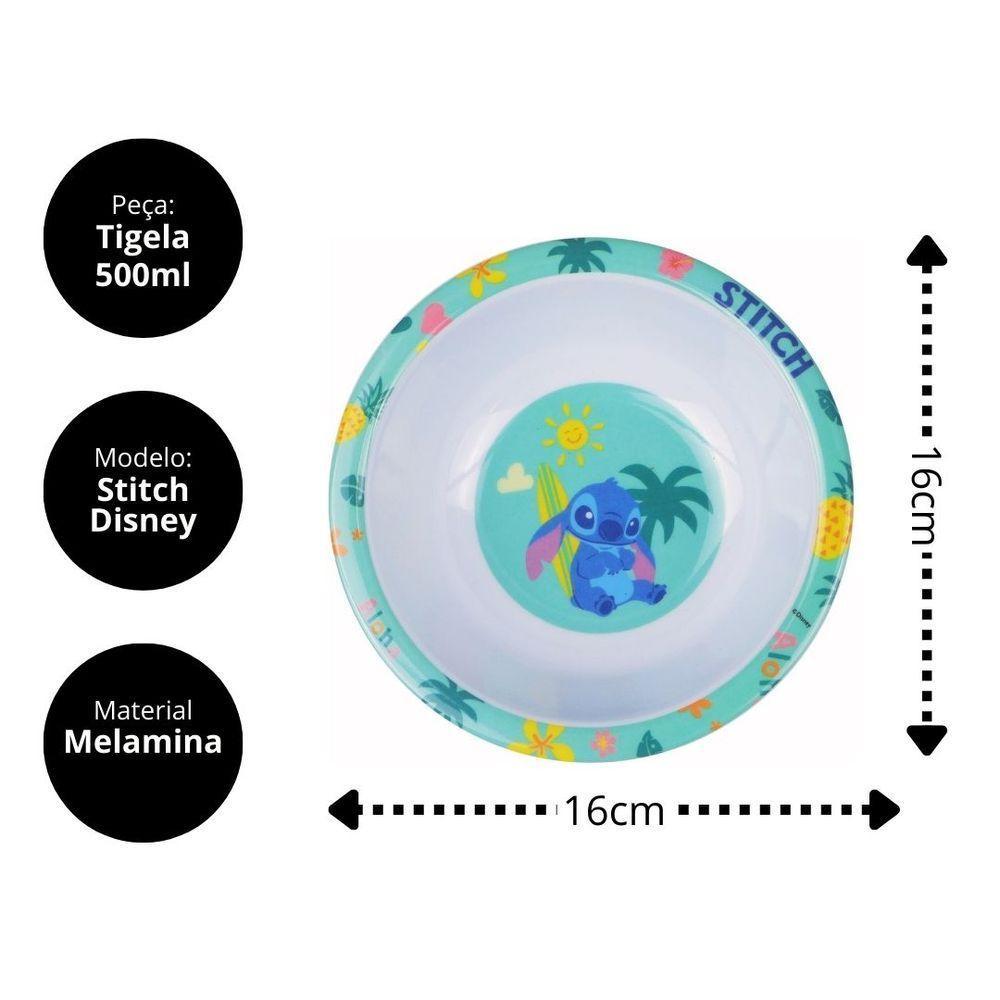 Kit Refeição Infantil Melamina Stitch Disney 4 Peças Incluso Lugar Americano - Tuut - 4