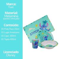 Kit Refeição Infantil Melamina Stitch Disney 4 Peças Incluso Lugar Americano - Tuut - 2