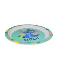 Jogo Refeição Infantil Melamina Stitch Disney 6 Peças, Pratos, Copo E Talheres - Tuut - 6