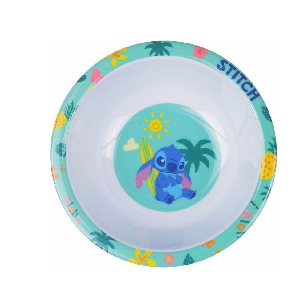 Jogo Refeição Infantil Melamina Stitch Disney 7 Peças Incluso Talheres Inox - Tuut - 7