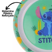Jogo Refeição Infantil Melamina Stitch Disney 7 Peças Incluso Talheres Inox - Tuut - 6