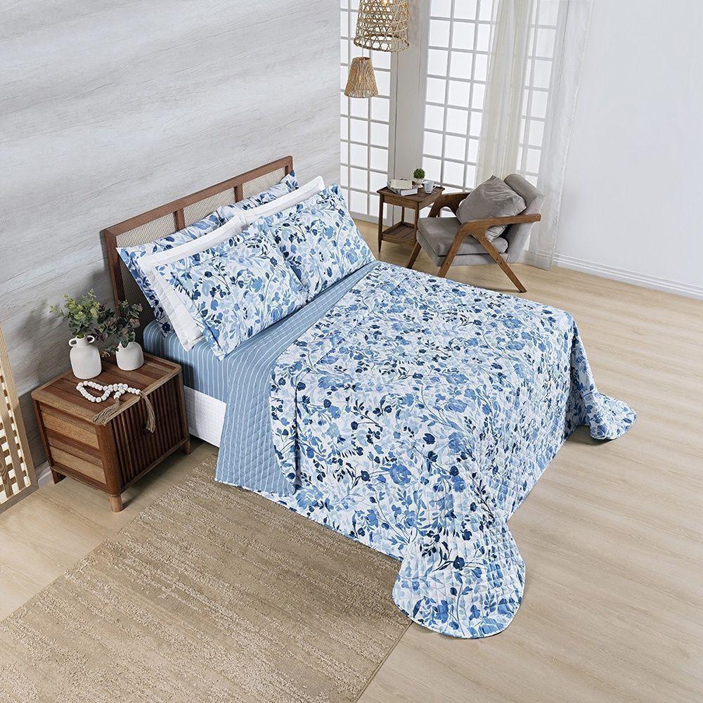 Cobre Leito + Jogo De Cama Afeto 400 Fios Queen 07 Peças 100% Poliéster - Lolli - 2