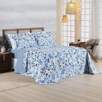 Cobre Leito + Jogo De Cama Afeto 400 Fios Queen 07 Peças 100% Poliéster - Lolli - 3