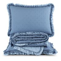 Colcha Alice 200 Fios King 03 Peças 100% Poliéster - Azul - 1