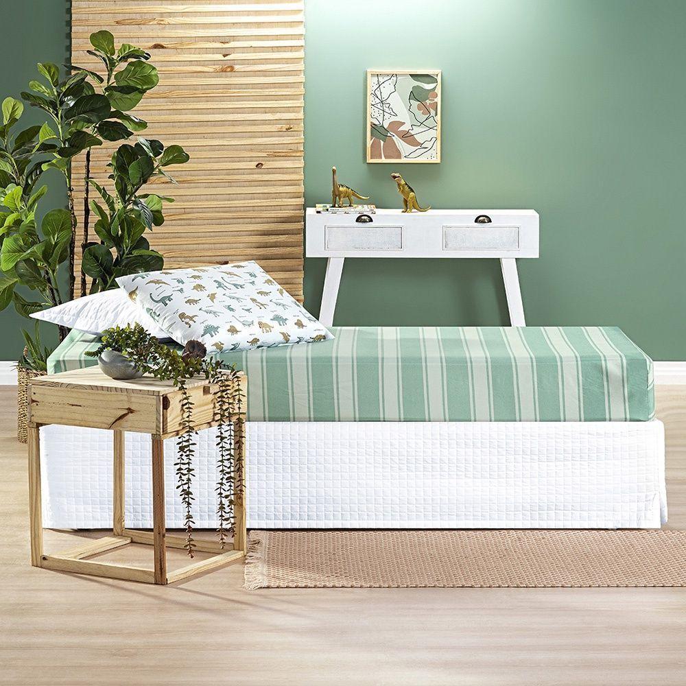 Kit Cobre Leito + Jogo De Cama Tutti Kids 200 Fios Solteiro 04 Peças 100% Poliéster - Dino World - 5