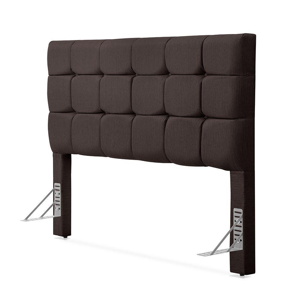 Cabeceira Cama Queen Estofada 1,60 - Maia Linho Marrom - 2