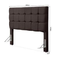 Cabeceira Cama Queen Estofada 1,60 - Maia Linho Marrom