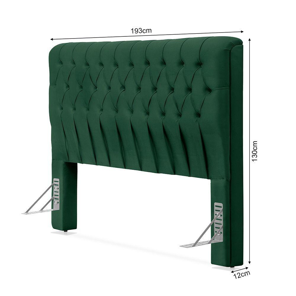 Cabeceira Cama King Estofada 1,93 - Inca Veludo Verde - 4