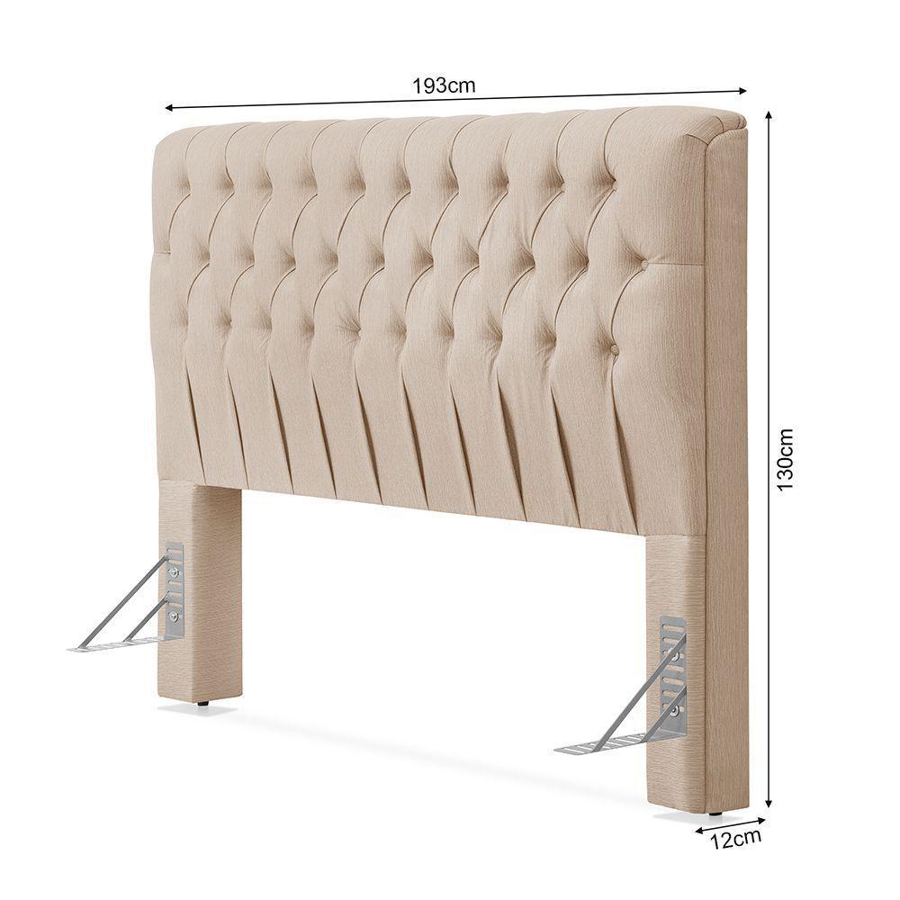 Cabeceira Cama King Estofada 1,93 - Inca Linho Cru - 4