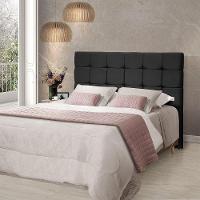 Cabeceira Cama King Estofada 1,93 - Maia Veludo Preto - 1