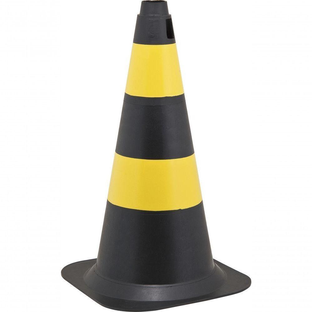 Cone Sinalização 50cm Preto-amararelo Polietileno Vonder - 1