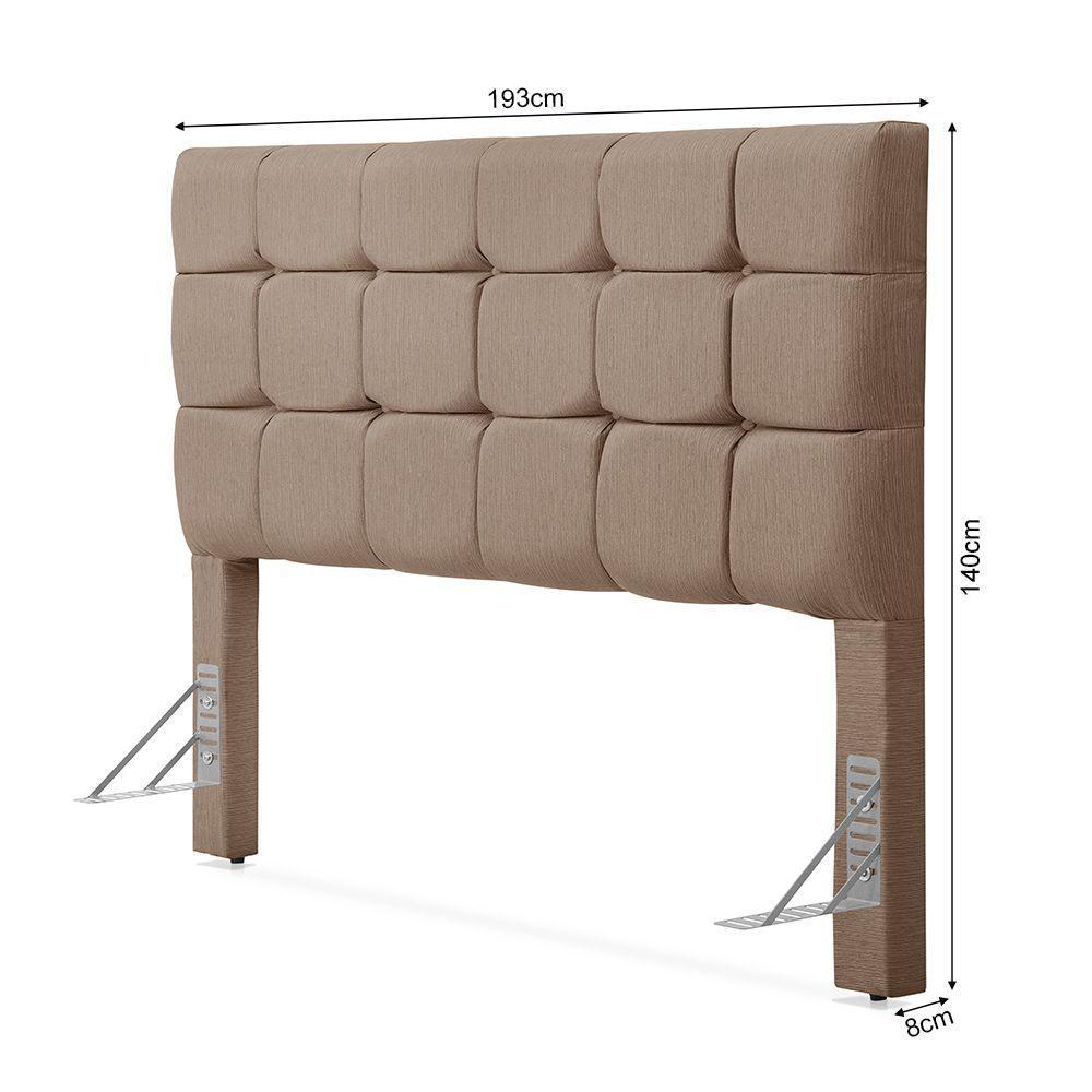 Cabeceira Cama King Estofada 1,93 - Maia Linho Capuccino - 3