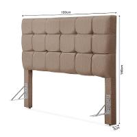 Cabeceira Cama King Estofada 1,93 - Maia Linho Capuccino - 3