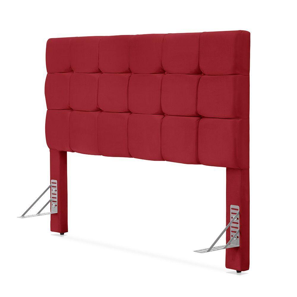 Cabeceira Cama King Estofada 1,93 - Maia Veludo Vermelho - 2