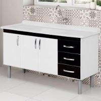 Armário Tóquio 144,2cm Branco Com Preto - 539415 - A.j.rorato Armário Tóquio 144,2cm Preto - 539415 - A.j.rorato - 2