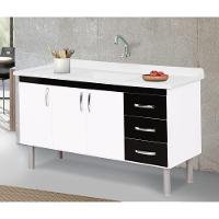 Armário Tóquio 144,2cm Branco Com Preto - 539415 - A.j.rorato Armário Tóquio 144,2cm Preto - 539415 - A.j.rorato - 3