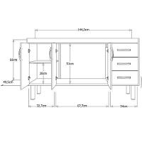 Armário Tóquio 144,2cm Branco Com Preto - 539415 - A.j.rorato Armário Tóquio 144,2cm Preto - 539415 - A.j.rorato - 4