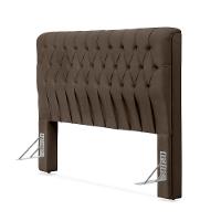 Cabeceira Cama King Estofada 1,93 - Inca Veludo Marrom - 2