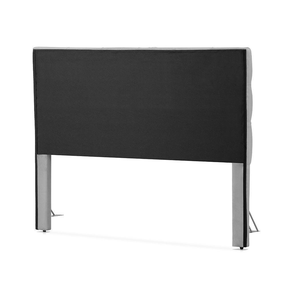 Cabeceira Cama King Estofada 1,93 - Maia Veludo Cinza Claro - 3