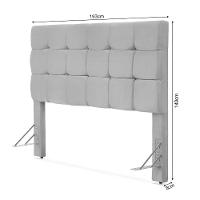 Cabeceira Cama King Estofada 1,93 - Maia Veludo Cinza Claro