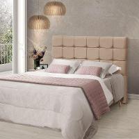 Cabeceira Cama Casal Estofada 1,40 - Maia Linho Bege - 1
