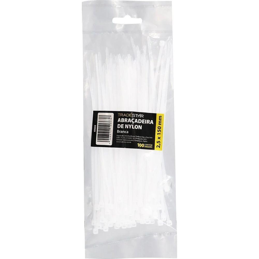 Abraçadeira Nylon 2,5 X 150 Mm Branca 100 Unidades Tradestar - 2