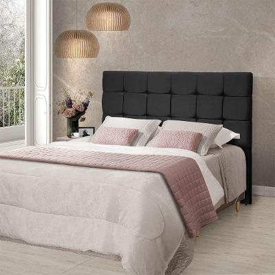 Cabeceira Cama Casal Estofada 1,40 - Maia Veludo Preto