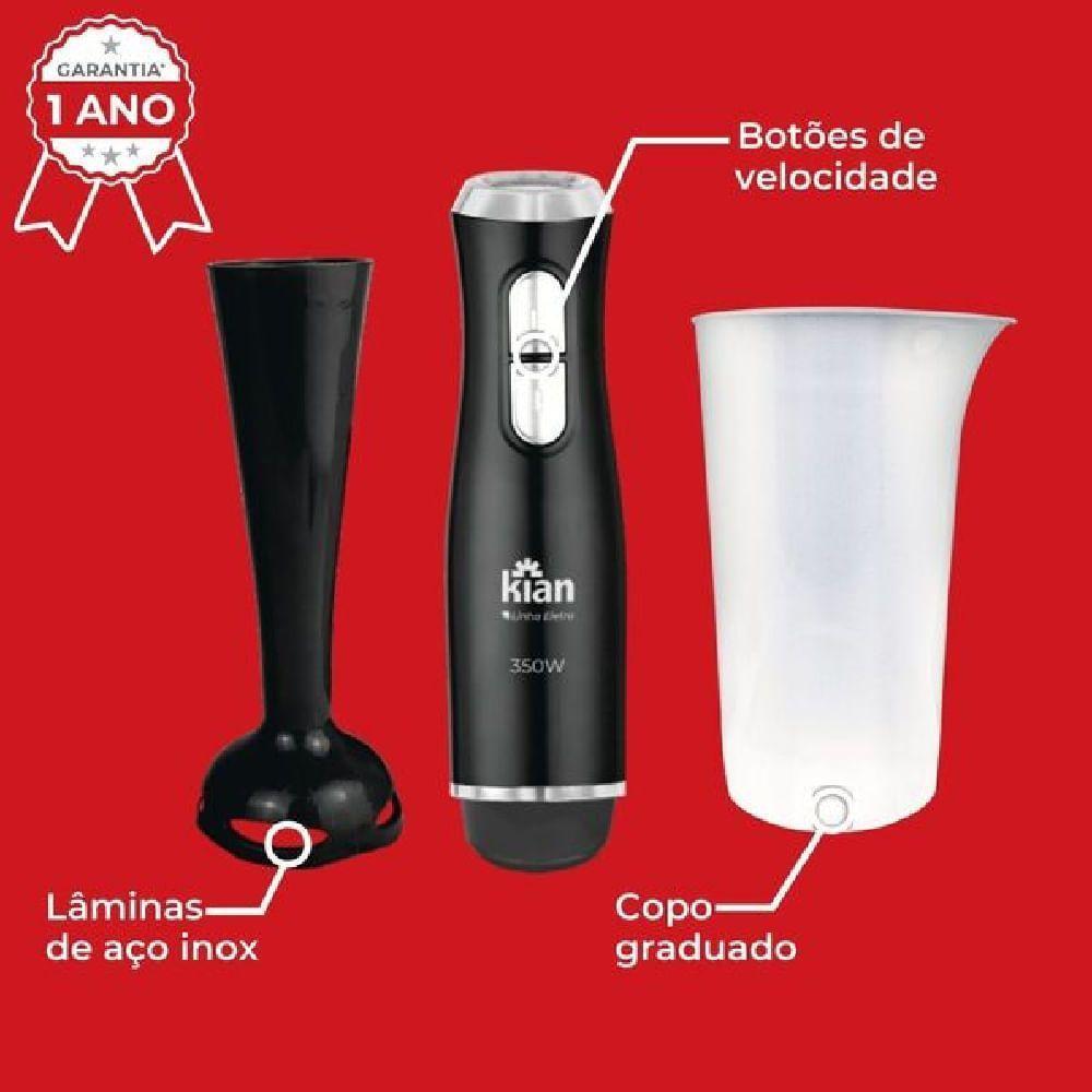 Mixer Com Copo 700ml 350 Watts 110 Volts Preto - 24459 - Kian Mixer Com Copo 700ml 350 Watts 127 Volts - 24459 - Kian - 3