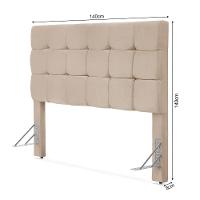 Cabeceira Cama Casal Estofada 1,40 - Maia Veludo Bege