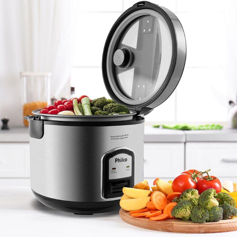 Panela De Arroz Elétrica Ph10p Visor Glass Inox Philco 220V - 5