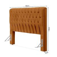 Cabeceira Cama Queen Estofada 1,60 - Inca Veludo Terracota
