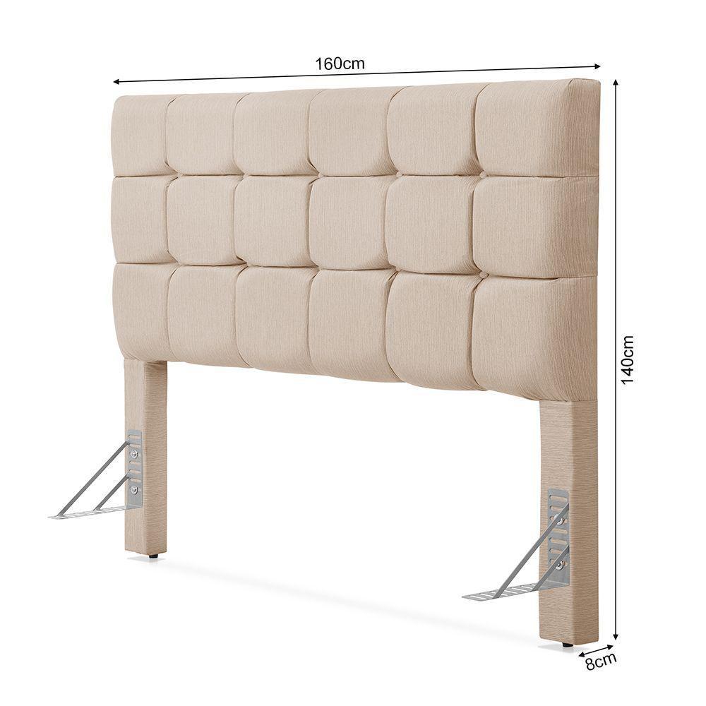 Cabeceira Cama Queen Estofada 1,60 - Maia Linho Cru - 4