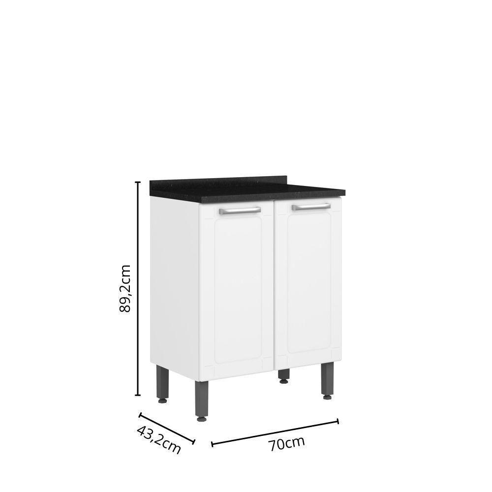 Balcão De Aço 70cm 2 Portas Branco Múltipla Bertolini Branco - 2