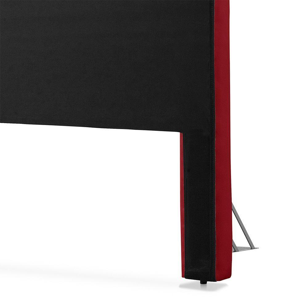 Cabeceira Cama King Estofada 1,93 - Inca Veludo Vermelho - 6