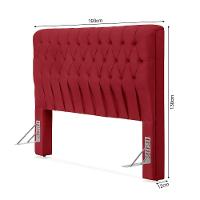 Cabeceira Cama King Estofada 1,93 - Inca Veludo Vermelho