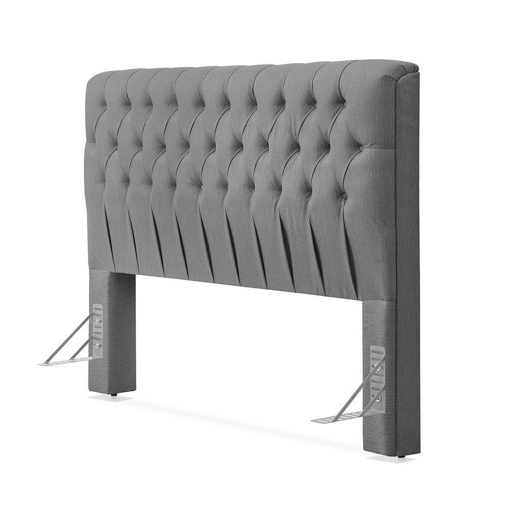 Cabeceira Cama Queen Estofada 1,60 - Inca Linho Cinza - 2