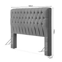 Cabeceira Cama Queen Estofada 1,60 - Inca Linho Cinza