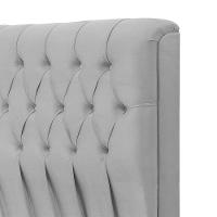 Cabeceira Cama Casal Estofada 1,40 Cm - Inca Veludo Cinza Claro - 2