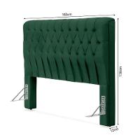 Cabeceira Cama Queen Estofada 1,60 - Inca Veludo Verde