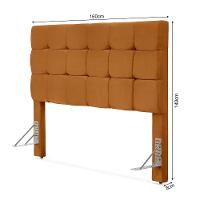 Cabeceira Cama Queen Estofada 1,60 - Maia Veludo Terracota - 3