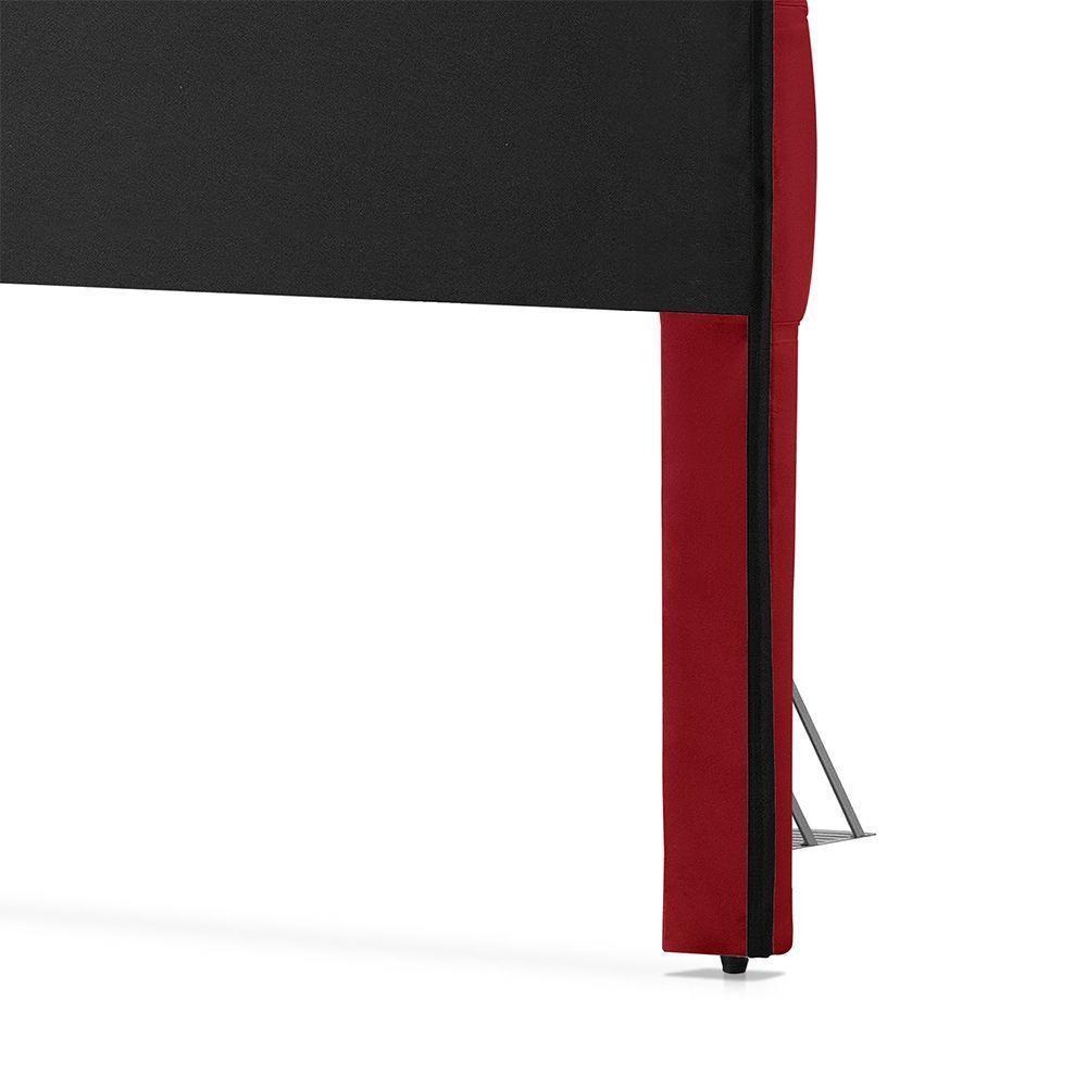 Cabeceira Cama Queen Estofada 1,60 - Maia Veludo Vermelho - 6