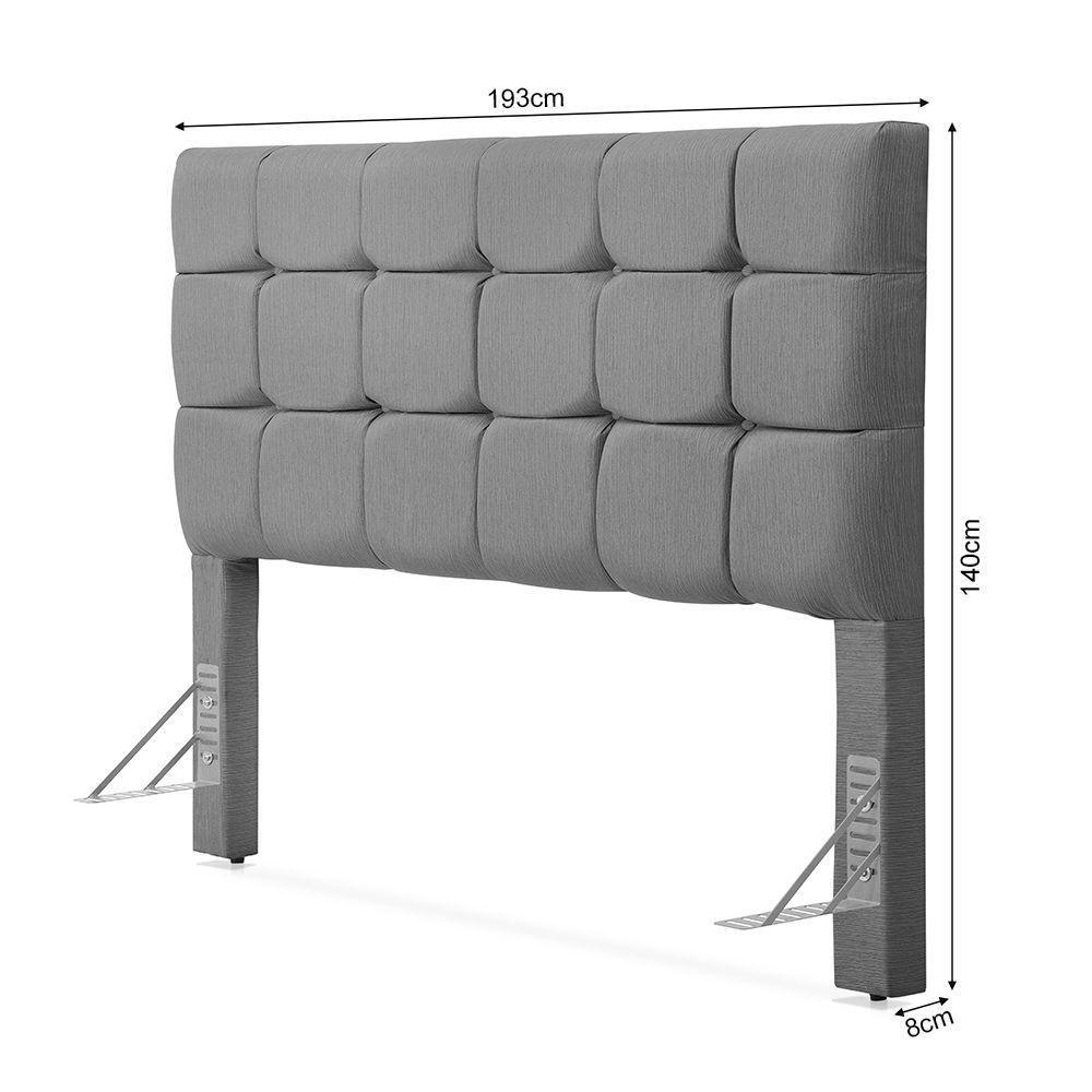 Cabeceira Cama King Estofada 1,93 - Maia Linho Cinza - 4